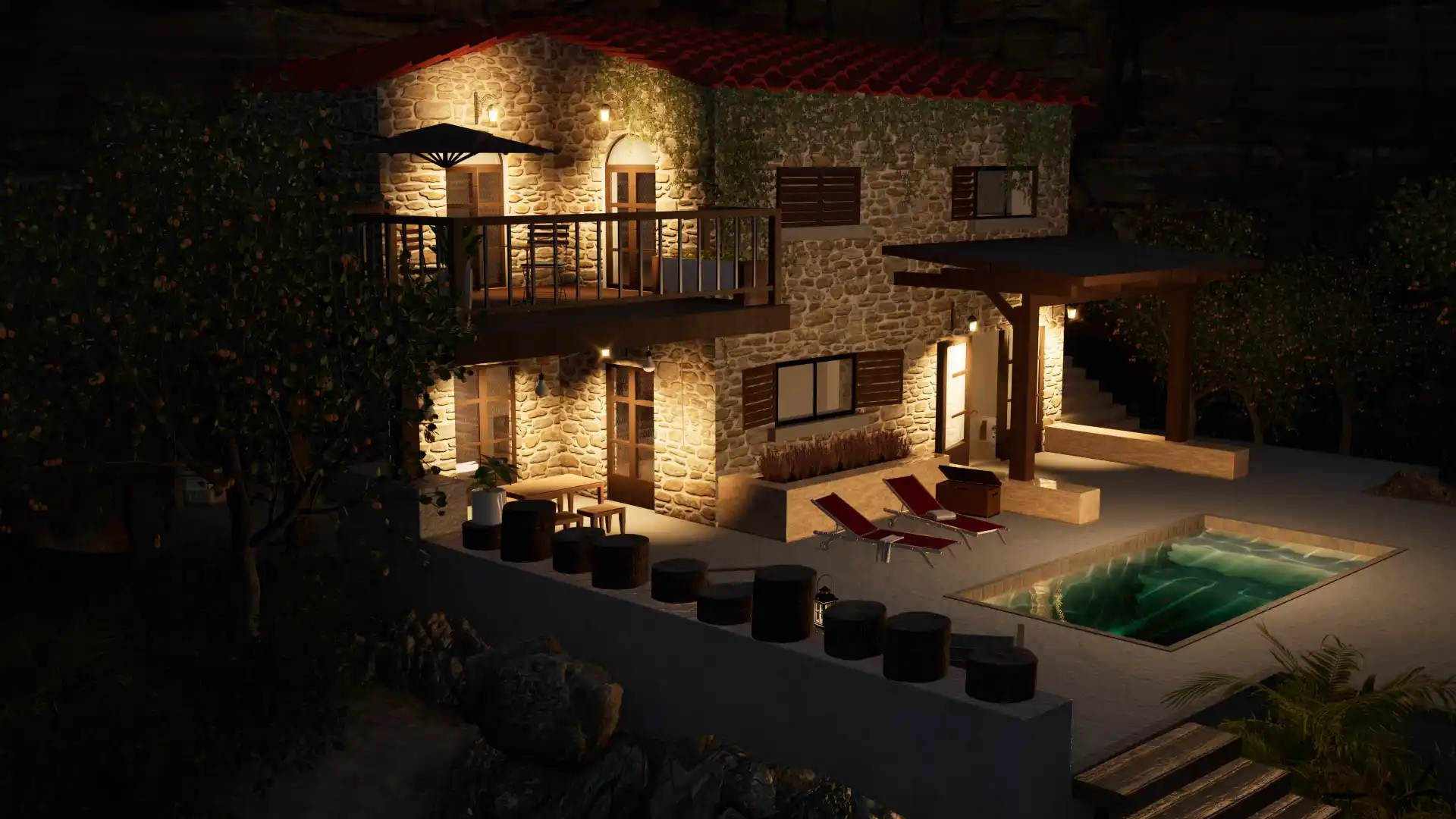 Side view of house in Twinmotion