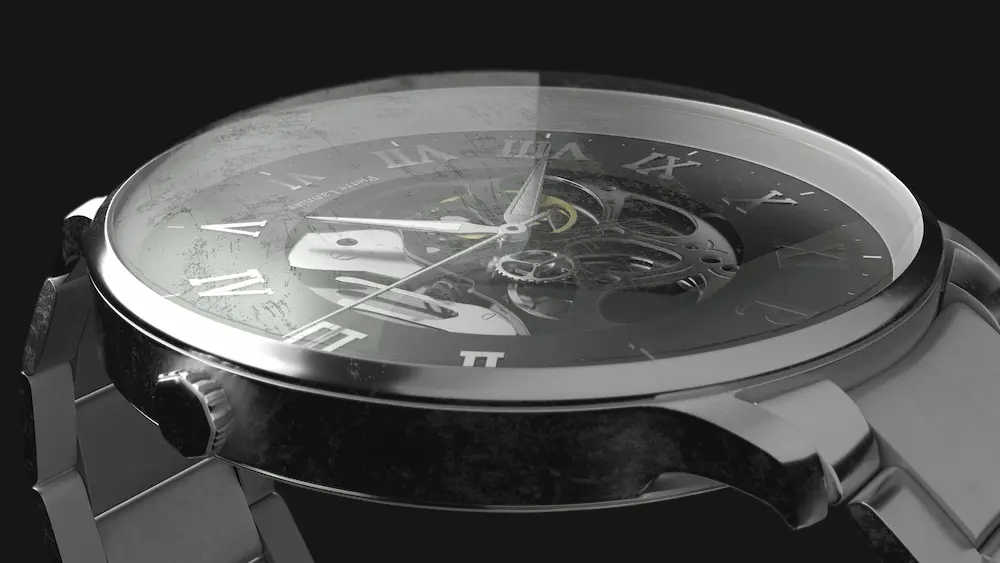 Textured and dirtied watch render